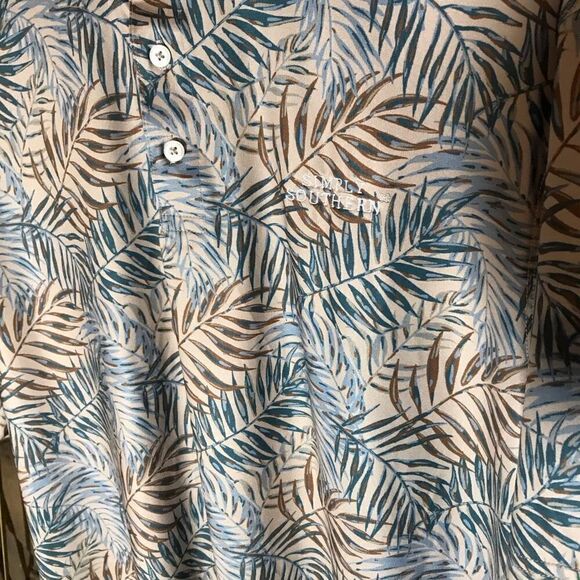 Simply Southern Mens Size 2XL Tropical vacation shirt camp button short sl - Picture 4 of 6